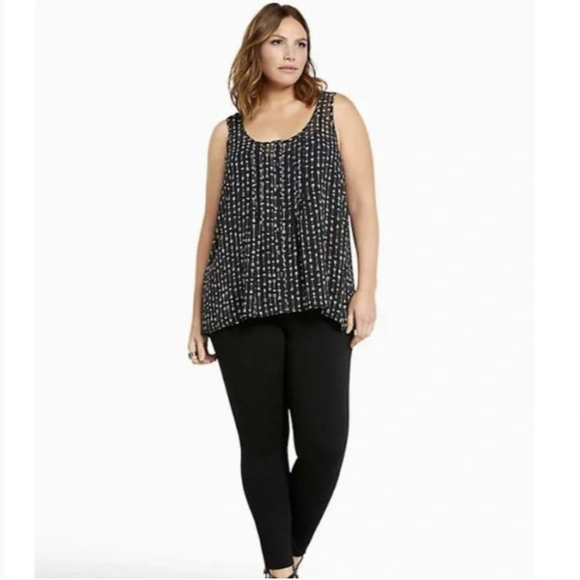 Torrid Arrow Print Tulip Back Sheer Cami Tank Black Multicolor Size 00 - Picture 2 of 13